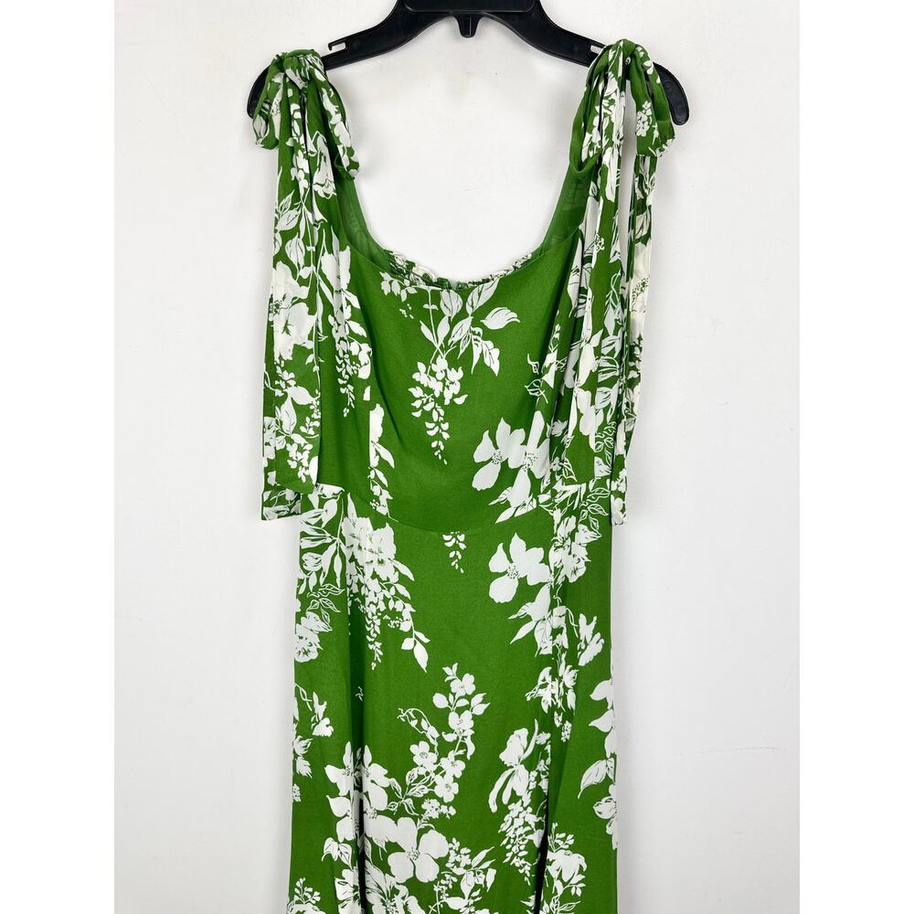 Reformation Twilight Mystique Midi Dress Floral Viscose Green Square Neck US 8 - Picture 3 of 10